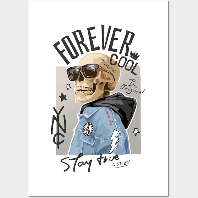 Forever Cool Street style skull Wall Art by RedCrunch